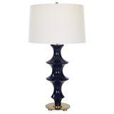 Uttermost Coil Sculpted Blue Table Lamp 30196 CERAMIC, IRON, FABRIC