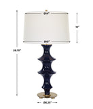 Uttermost Coil Sculpted Blue Table Lamp 30196 CERAMIC, IRON, FABRIC