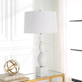 Uttermost Regalia White Marble Table Lamp 30197 MARBLE, IRON, FABRIC