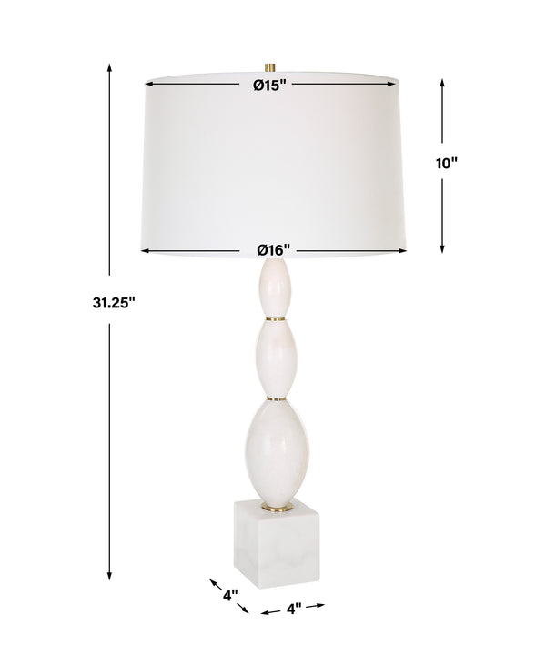 Uttermost Regalia White Marble Table Lamp 30197 MARBLE, IRON, FABRIC
