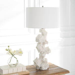 Uttermost Remnant White Marble Table Lamp 30198 MAN-MADE STONE, IRON, FABRIC