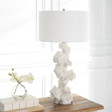 Uttermost Remnant White Marble Table Lamp 30198 MAN-MADE STONE, IRON, FABRIC