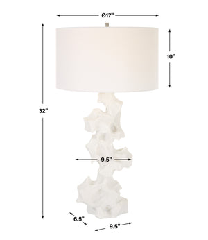 Uttermost Remnant White Marble Table Lamp 30198 MAN-MADE STONE, IRON, FABRIC