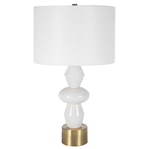 Uttermost Architect White Table Lamp 30185-1 Ceramic,Iron,Fabric