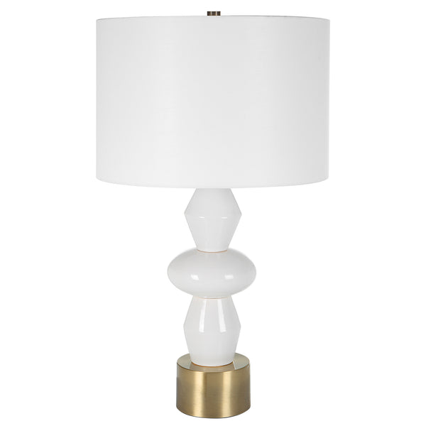 Uttermost Architect White Table Lamp 30185-1 Ceramic,Iron,Fabric