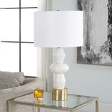 Uttermost Architect White Table Lamp 30185-1 Ceramic,Iron,Fabric