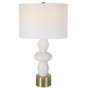 Uttermost Architect White Table Lamp 30185-1 Ceramic,Iron,Fabric