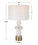 Uttermost Architect White Table Lamp 30185-1 Ceramic,Iron,Fabric