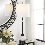 Uttermost Alliance Traditional Buffet Lamp 30186-1 Marble,Iron,Fabric