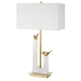 Uttermost Songbirds Table Lamp 30189 Marble, Iron, Brass, Fabric