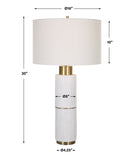 Uttermost Ruse Whitewashed Table Lamp 30190 Resin , Iron , Fabric