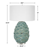 Uttermost Laced Up Sea Foam Glass Table Lamp 30193 Ceramic,Crystal,Iron,Fabric