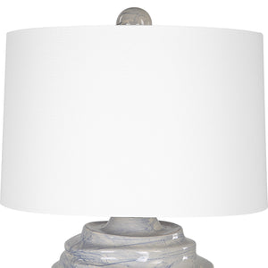 Uttermost Waves Blue & White Accent Lamp 30194-1 Ceramic,Iron,Fabric