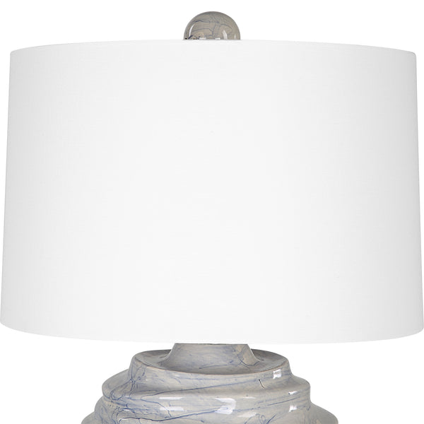 Uttermost Waves Blue & White Accent Lamp 30194-1 Ceramic,Iron,Fabric