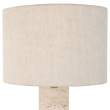 Uttermost Gravitas Elegant Brass & Stone Lamp 30201-1 Iron + Off White Travertine + Linen