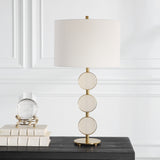 Uttermost Three Rings Contemporary Table Lamp 30202-1 Metal, Alabaster, Fabric