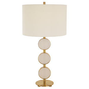 Uttermost Three Rings Contemporary Table Lamp 30202-1 Metal, Alabaster, Fabric