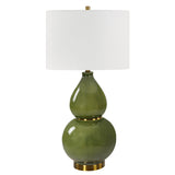 Uttermost Gourd Green Table Lamp 30203-1 CERAMIC, METAL, FABRIC