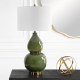 Uttermost Gourd Green Table Lamp 30203-1 CERAMIC, METAL, FABRIC