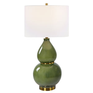 Uttermost Gourd Green Table Lamp 30203-1 CERAMIC, METAL, FABRIC