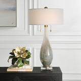 Uttermost Cardoni Bronze Glass Table Lamp 30231 Metal+ Glass+ Crystal+linen