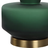 Uttermost Trentino Dark Emerald Green Table Lamp 30232-1 Metal+ Glass+ Linen