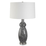 Uttermost Velino Curvy Glass Table Lamp 30228 IRON, CRYSTAL,FABRIC,GLASS