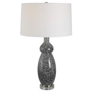 Uttermost Velino Curvy Glass Table Lamp 30228 IRON, CRYSTAL,FABRIC,GLASS