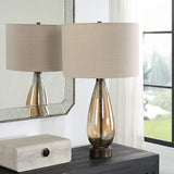 Uttermost Baltic Teardrop Glass Table Lamp 30230 GLASS, IRON, FABRIC