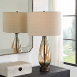 Uttermost Baltic Teardrop Glass Table Lamp 30230 GLASS, IRON, FABRIC