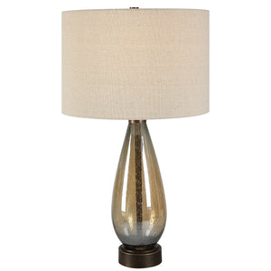 Uttermost Baltic Teardrop Glass Table Lamp 30230 GLASS, IRON, FABRIC