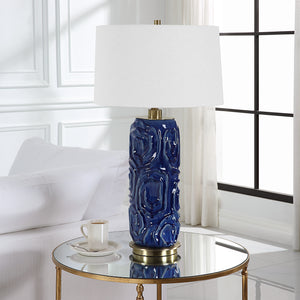 Uttermost Zade Blue Table Lamp 30221-1 Ceramic,iron, Fabric
