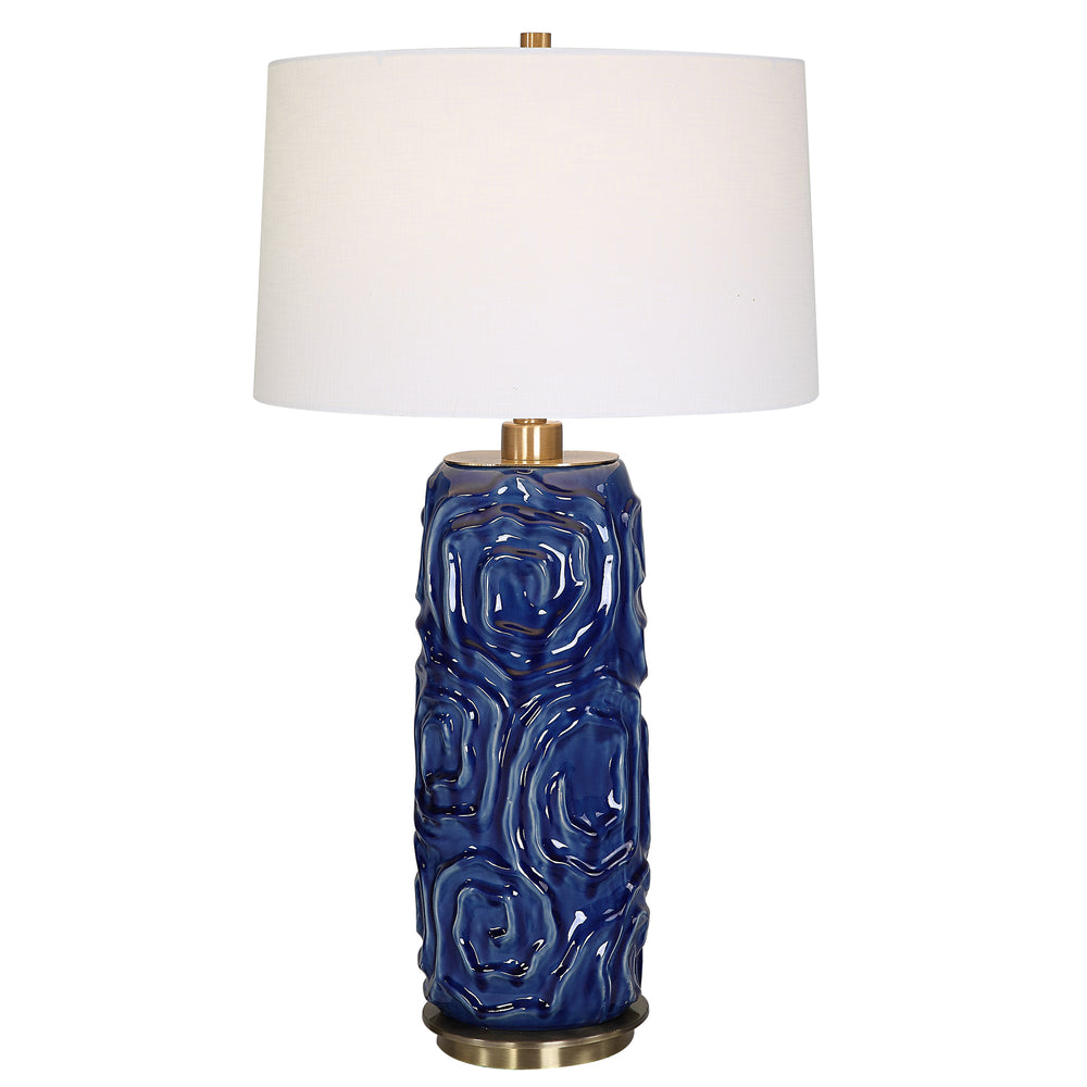 Uttermost Zade Blue Table Lamp 30221-1 Ceramic,iron, Fabric