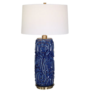 Uttermost Zade Blue Table Lamp 30221-1 Ceramic,iron, Fabric