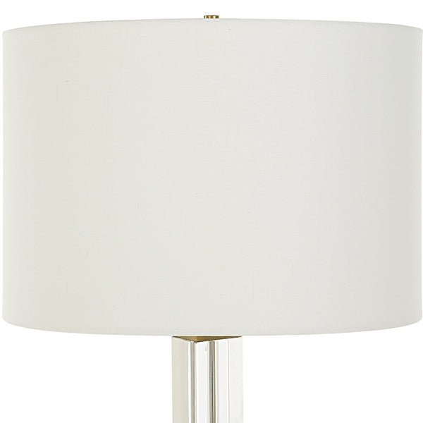 Uttermost Crystal Column Table Lamp 30237 CRYSTAL, IRON, FABRIC