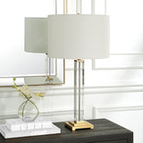 Uttermost Crystal Column Table Lamp 30237 CRYSTAL, IRON, FABRIC