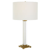 Uttermost Crystal Column Table Lamp 30237 CRYSTAL, IRON, FABRIC