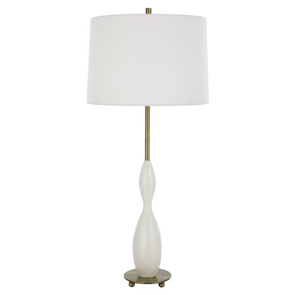 Uttermost Annora Glossy White Table Lamp 30235 STEEL,RESIN,FABRIC