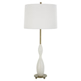 Uttermost Annora Glossy White Table Lamp 30235 STEEL,RESIN,FABRIC