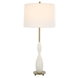 Uttermost Annora Glossy White Table Lamp 30235 STEEL,RESIN,FABRIC