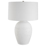 Uttermost Reyna Chalk White Table Lamp 30236-1 STEEL, CERAMIC, FABRIC