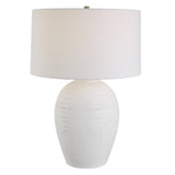 Uttermost Reyna Chalk White Table Lamp 30236-1 STEEL, CERAMIC, FABRIC