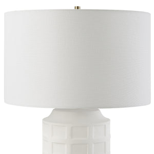 Uttermost Window Pane White Table Lamp 30239 Ceramics,Fabric,Iron