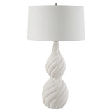 Uttermost Twisted Swirl White Table Lamp 30240 CERAMIC, IRON, FABRIC