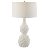 Uttermost Twisted Swirl White Table Lamp 30240 CERAMIC, IRON, FABRIC