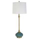 Uttermost Kaimana Aged Blue Buffet Lamp 30241-1 CERAMIC, IRON, FABRIC