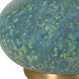 Uttermost Kaimana Aged Blue Buffet Lamp 30241-1 CERAMIC, IRON, FABRIC