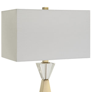 Uttermost Arete Modern Brass Table Lamp 30244 IRON, CRYSTAL,FABRIC