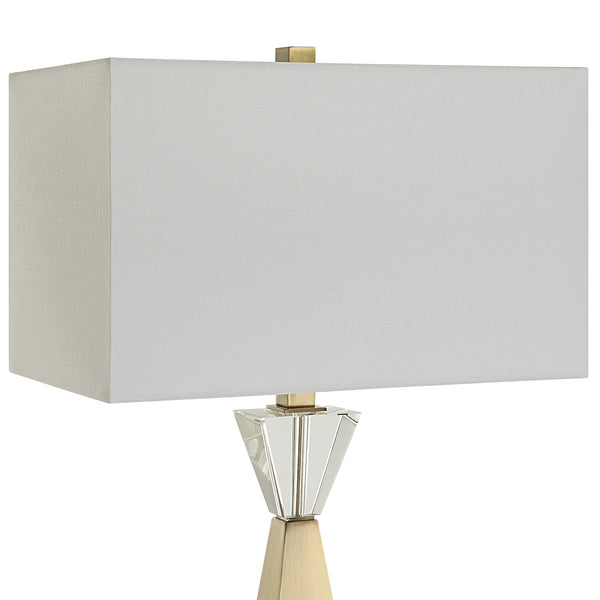 Uttermost Arete Modern Brass Table Lamp 30244 IRON, CRYSTAL,FABRIC