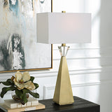 Uttermost Arete Modern Brass Table Lamp 30244 IRON, CRYSTAL,FABRIC